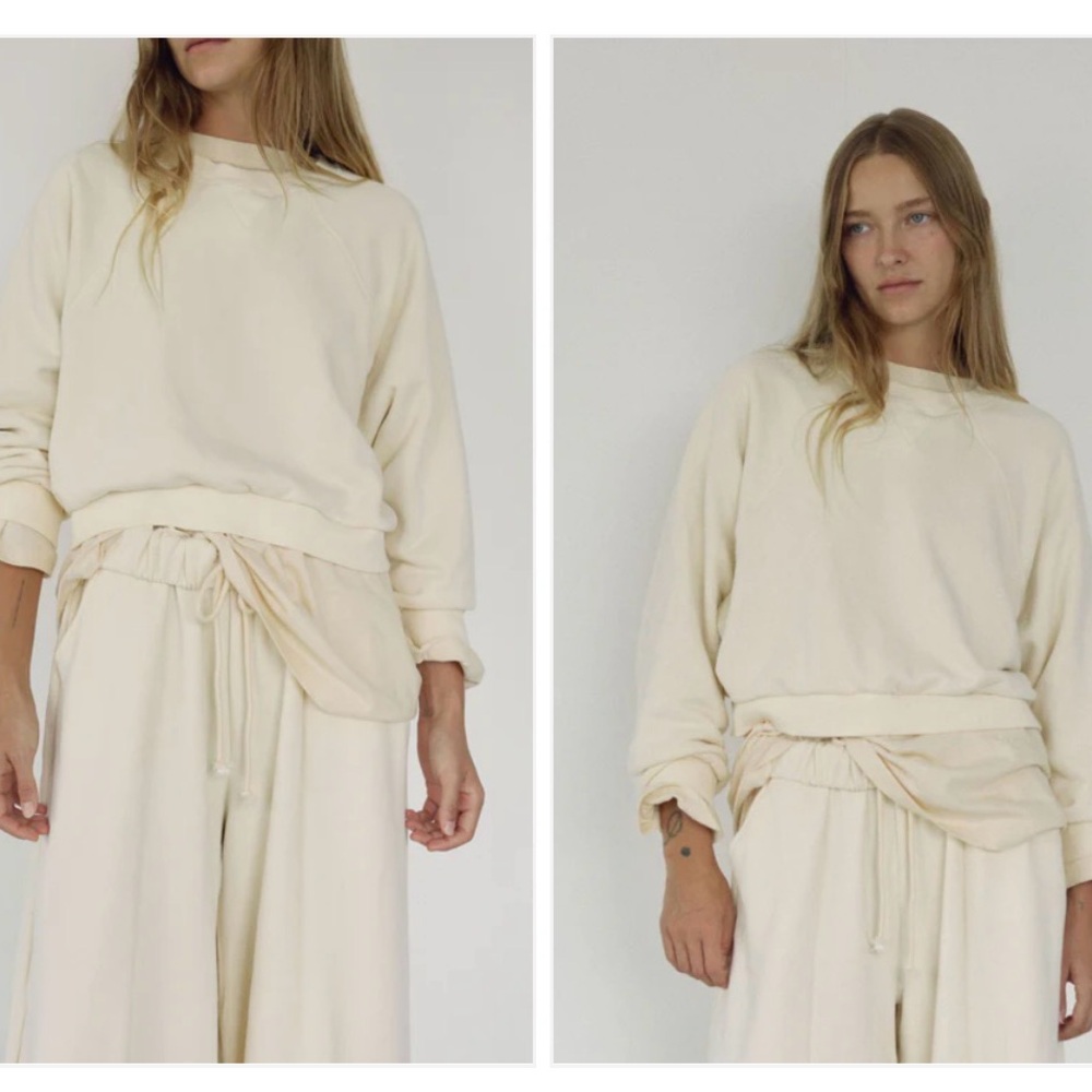 Cream/light yellow Boheme goods raglan sweatshirt